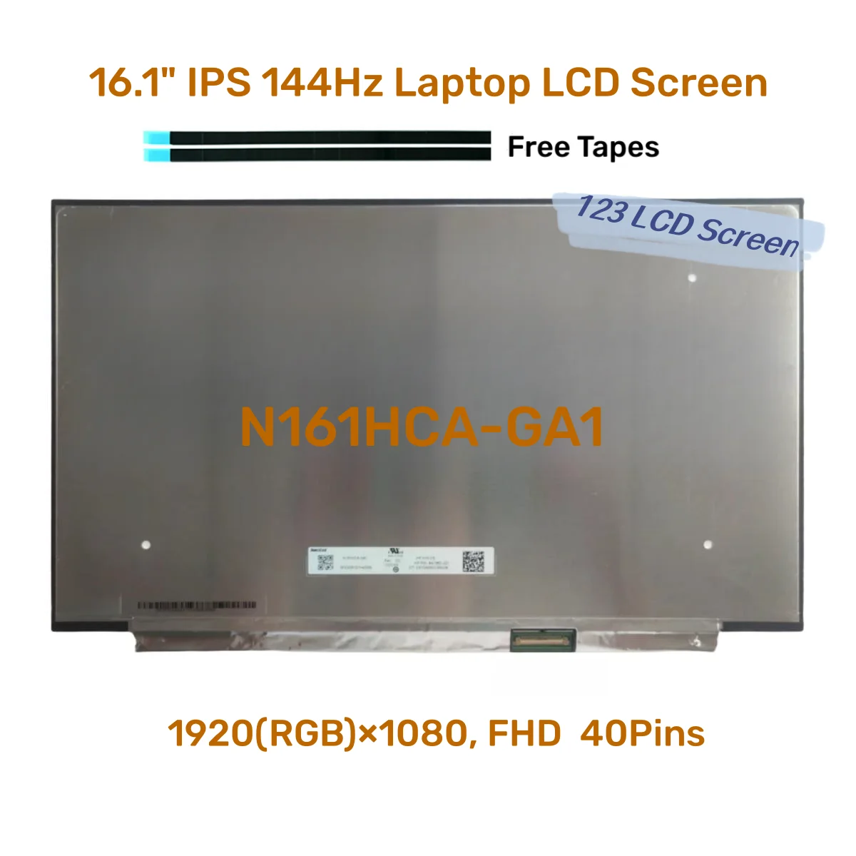Ʈ LCD ũ N161HCA-GA1 NV161FHM-NY1, NV161FHM-NH0 Ʈ ÷ г, FHD, 16.1 ġ IPS, 144Hz, NV161FHM, NY3, NX1, NX2,
